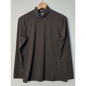 J.McLaughlin Resort Turtleneck Blouse Size M Multicolor Geometric Polyester Blen